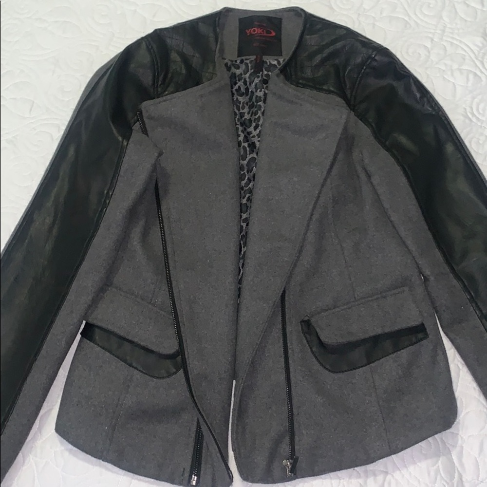 Wool & Leather coat - Picture 6 of 8
